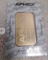 APMEX 1 oz .9999 Fine Gold Bar in Assay Packaging