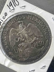 Mexican 1910 Un Peso Coin