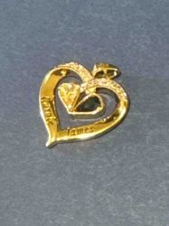 Personalized Heart Pendant with Pave Stones and Central Gem