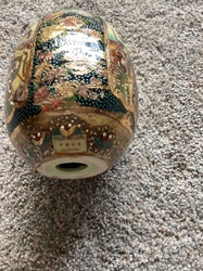 Satsuma-Style Decorative Egg with Figural and Floral Motifs