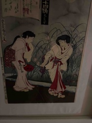 Japanese Ukiyo-e Woodblock Print with Two Female Figures