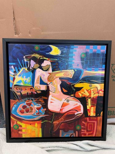 Contemporary Cubist-Inspired Figurative Oil or Acrylic Painting