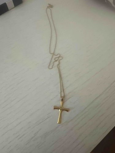 Gold-Toned Cross Pendant Necklace