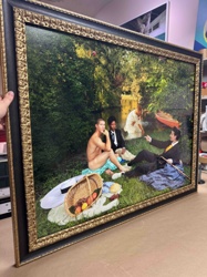 Modern Interpretive Picnic Scene Framed Art Print