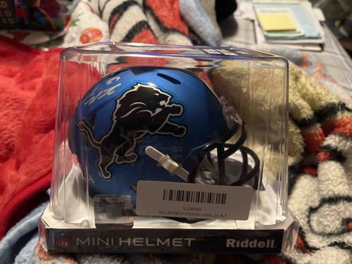 Sam LaPorta Signed Detroit Lions Riddell Speed Alternate Mini Helmet