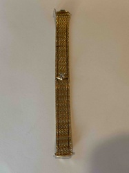 Textured Gold Bracelet with Solitaire Accent
