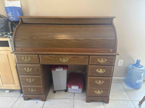 Oak Roll-Top Desk
