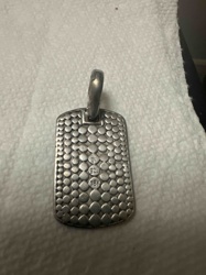 John Hardy Dot Collection 18k Gold and Sterling Silver Tag Pendant