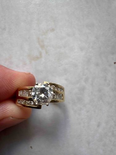 Gold and Diamond Engagement Ring Set