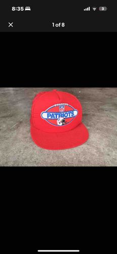 Vintage New England Patriots Red Snapback Hat