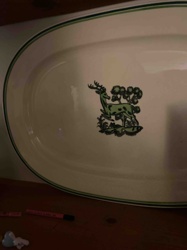 Oval Ceramic Serving Platter with Stag Motif