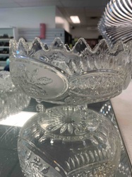 Pressed Glass Footed Candy Dish / Compote Bowl