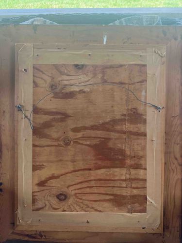Framed Artwork Back with Plywood and Hanging Wire