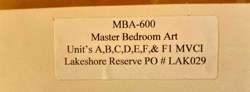 Label for MBA-600 Master Bedroom Art
