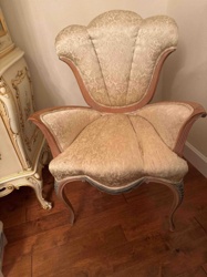 French Rococo Style Shell-Back Accent Chair