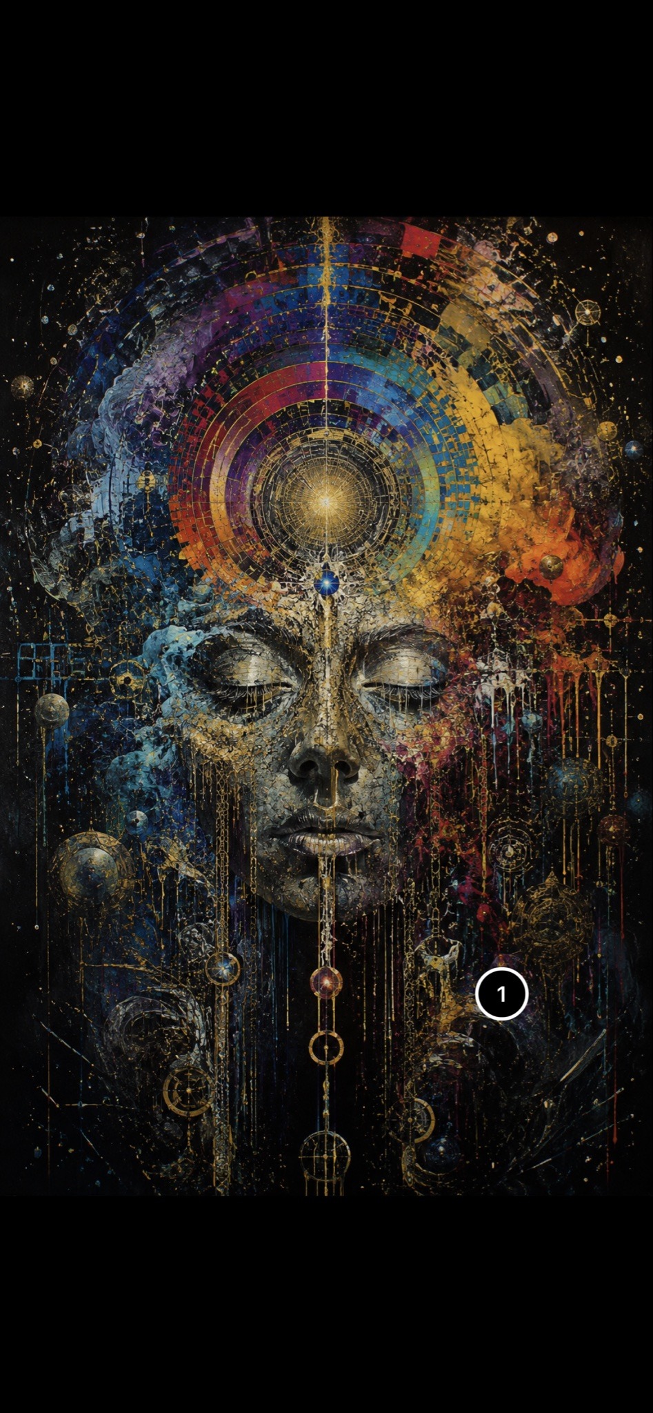 Submitted photo of Surrealist Digital Composite Artwork Depicting a Cosmic Face