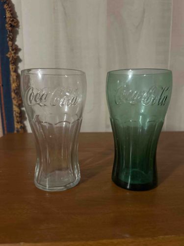Vintage Coca-Cola Contour Fluted Glass Tumblers (Set of 2)