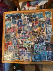 Custom Wooden End Table with Embedded Signed Baseball Cards