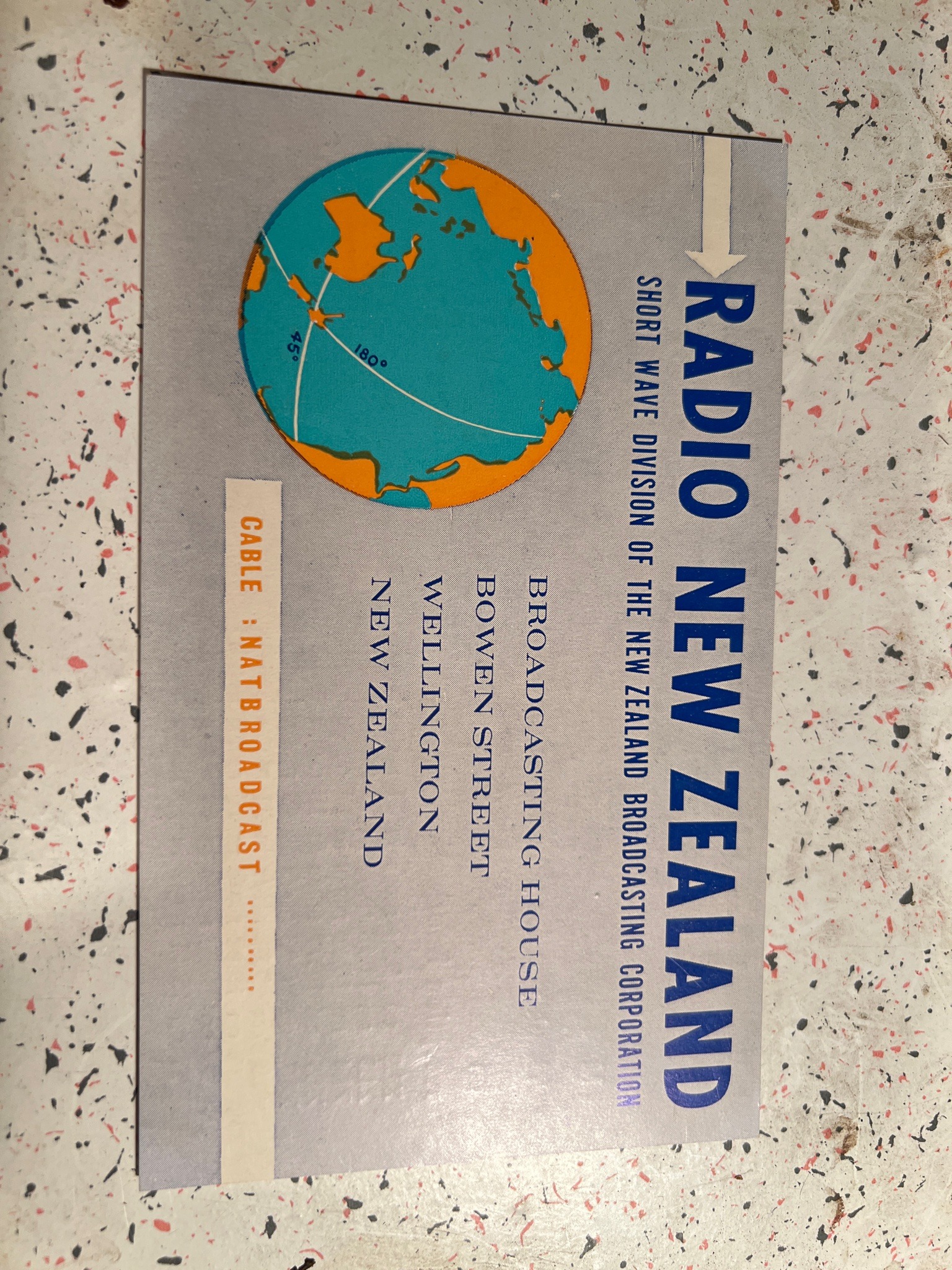 Submitted photo of Vintage QSL Card from Radio New Zealand (unauthenticated)