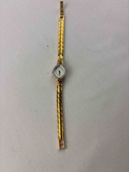 Vintage Ladies' Gold-Tone Cocktail Watch with Diamond-Accented Bezel