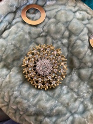 Vintage Rhinestone Floral Cluster Brooch