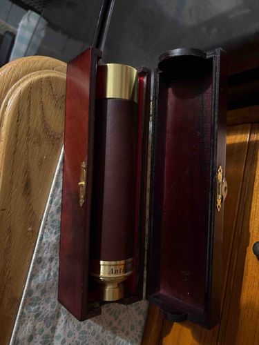 Brass and Leather Nautical Spyglass in Wooden Presentation Case
