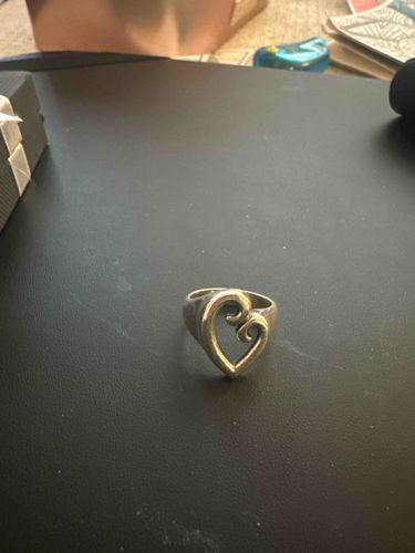Heart Motif Sterling Silver Ring