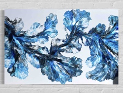 Abstract Blue and Black Acrylic Fluid Art Painting