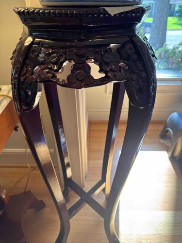 Carved Hardwood Pedestal Stand