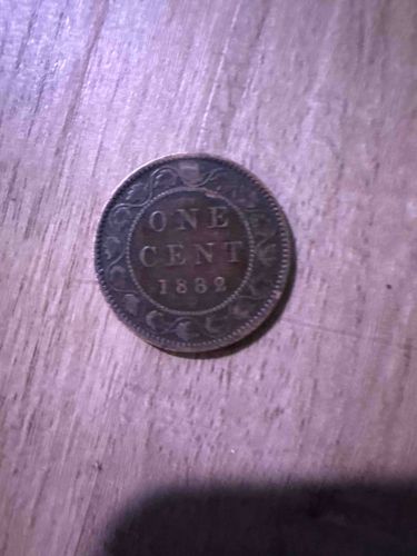 1882 Canadian One Cent Coin (Reverse)