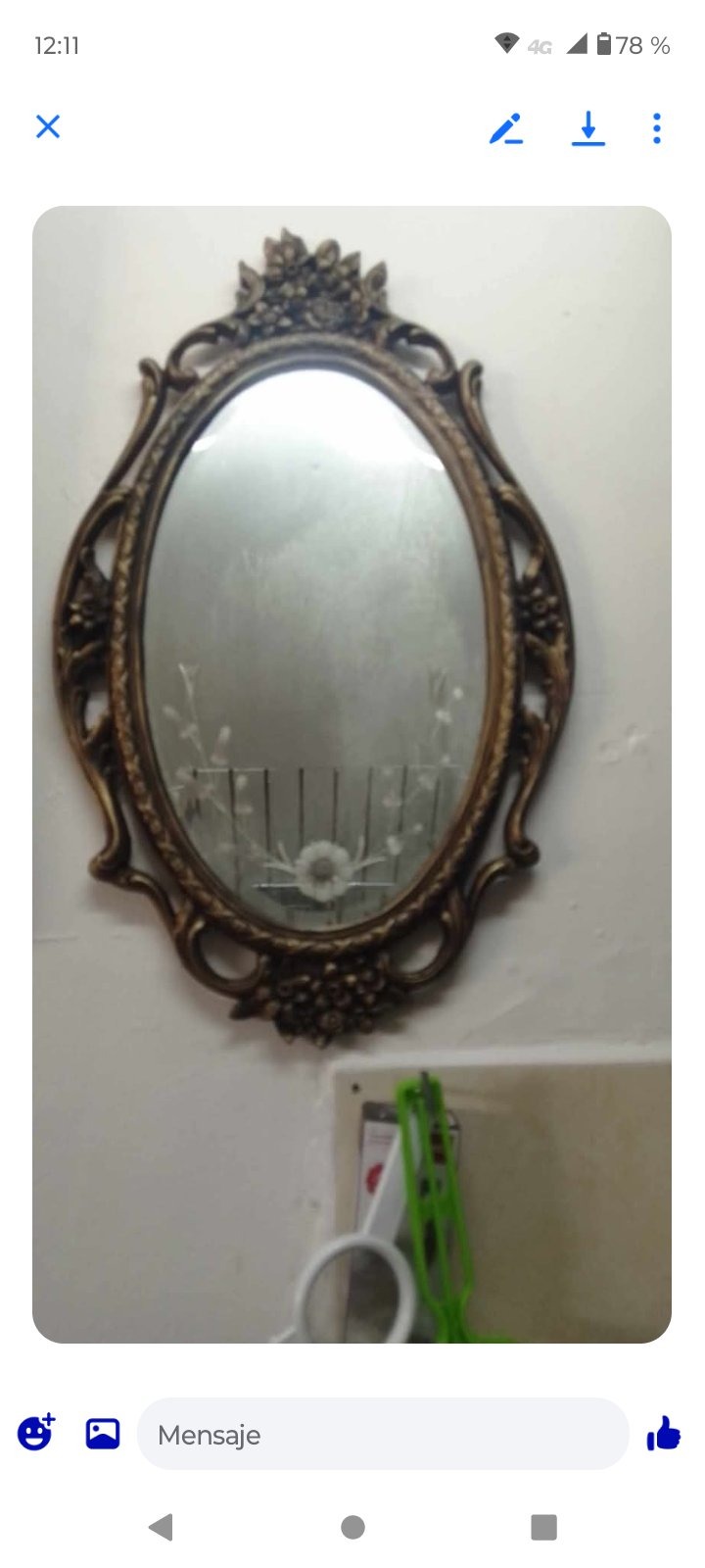 Submitted photo of Ornate Oval Wall Mirror