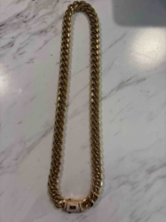 Gold Cuban Link Chain with Diamond Clasp