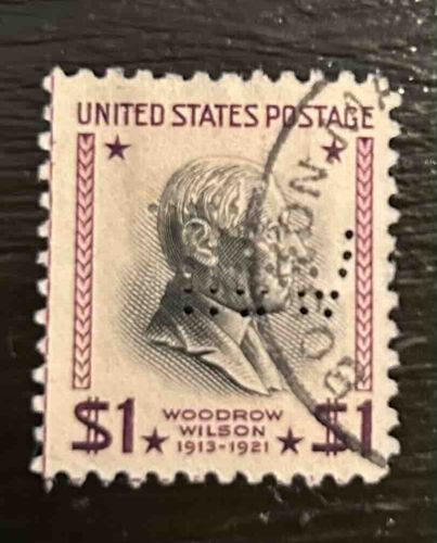 Used 1938 Presidential Series Woodrow Wilson $1 Stamp