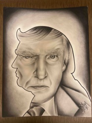 Donald Trump Dual-Image Portrait Drawing