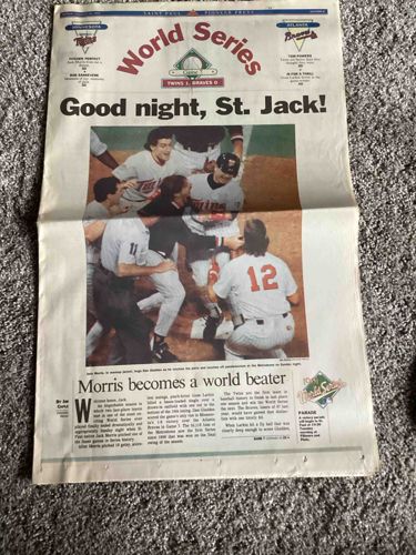 Saint Paul Pioneer Press Newspaper 1991 World Series Coverage