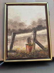 Framed Rustic Landscape Painting by Antonio