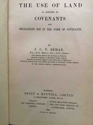 The Use of Land As Affected by Covenants and Obligations Not in the Form of Covenants (Title Page)