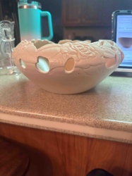 Perforated Ceramic Rose Bowl