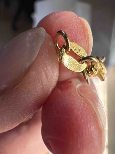 Gold-Plated Sterling Silver Jewelry Chain with '925' Hallmark