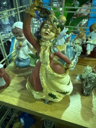 Mold-Painted Female Figure with Winter/Christmas Motif