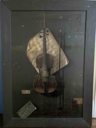 Trompe L'oeil Still Life Painting with Violin and Music Score