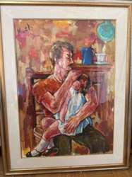 Painting of a Father and Daughter