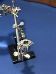 Evil Eye Ring with Diamonds and Sapphire