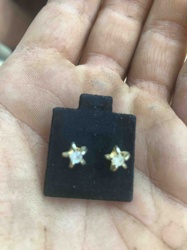 Star Stud Earrings with Clear Stones
