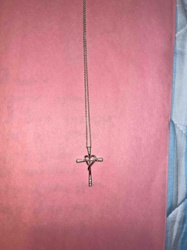 Heart and Cross Pendant Necklace with Pave Stones