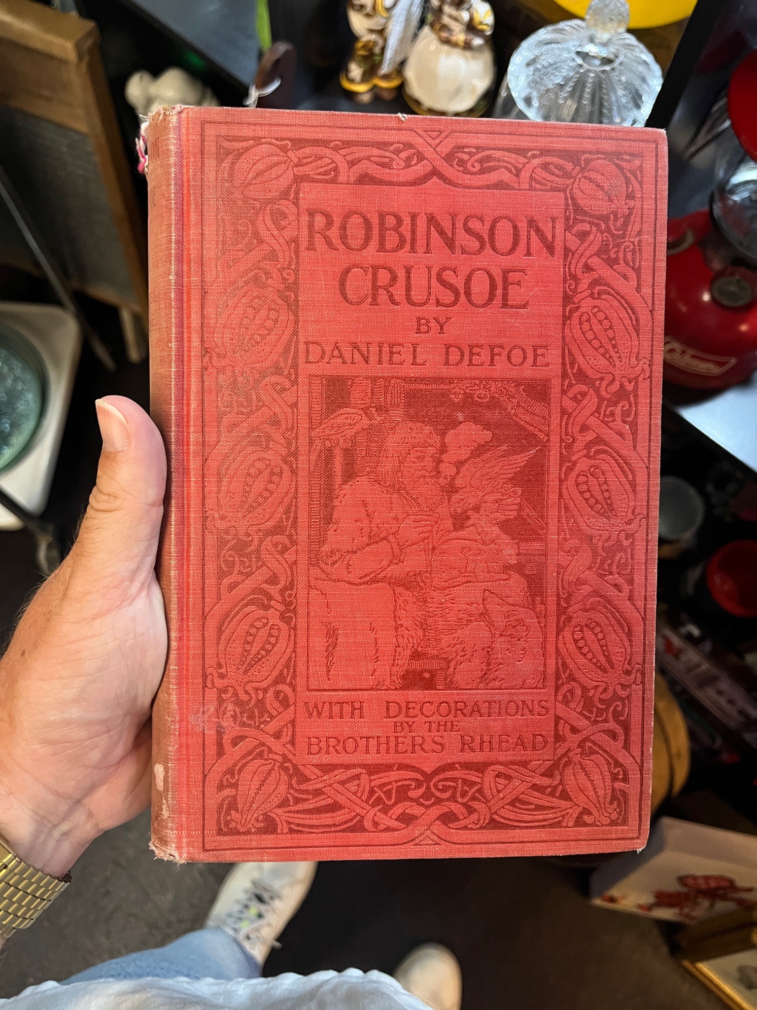 Submitted photo of vintage hardcover book Robinson Crusoe