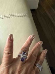 Amethyst and Diamond Bypass Ring