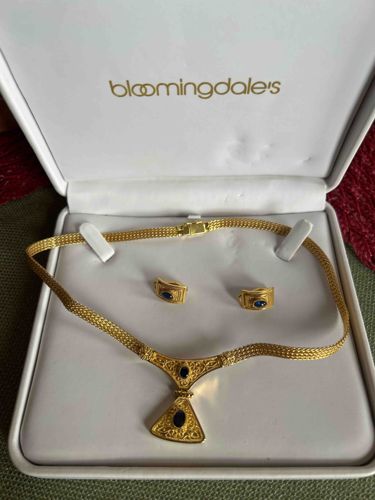 Bloomingdale's 18K Yellow Gold and Sapphire Etruscan-Style Jewelry Set