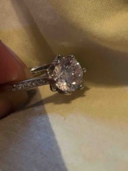 Platinum Diamond Solitaire Ring with Pave Set Band