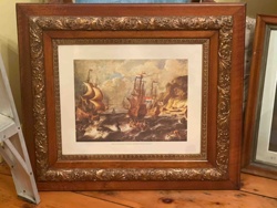 Framed Naval Battle Print